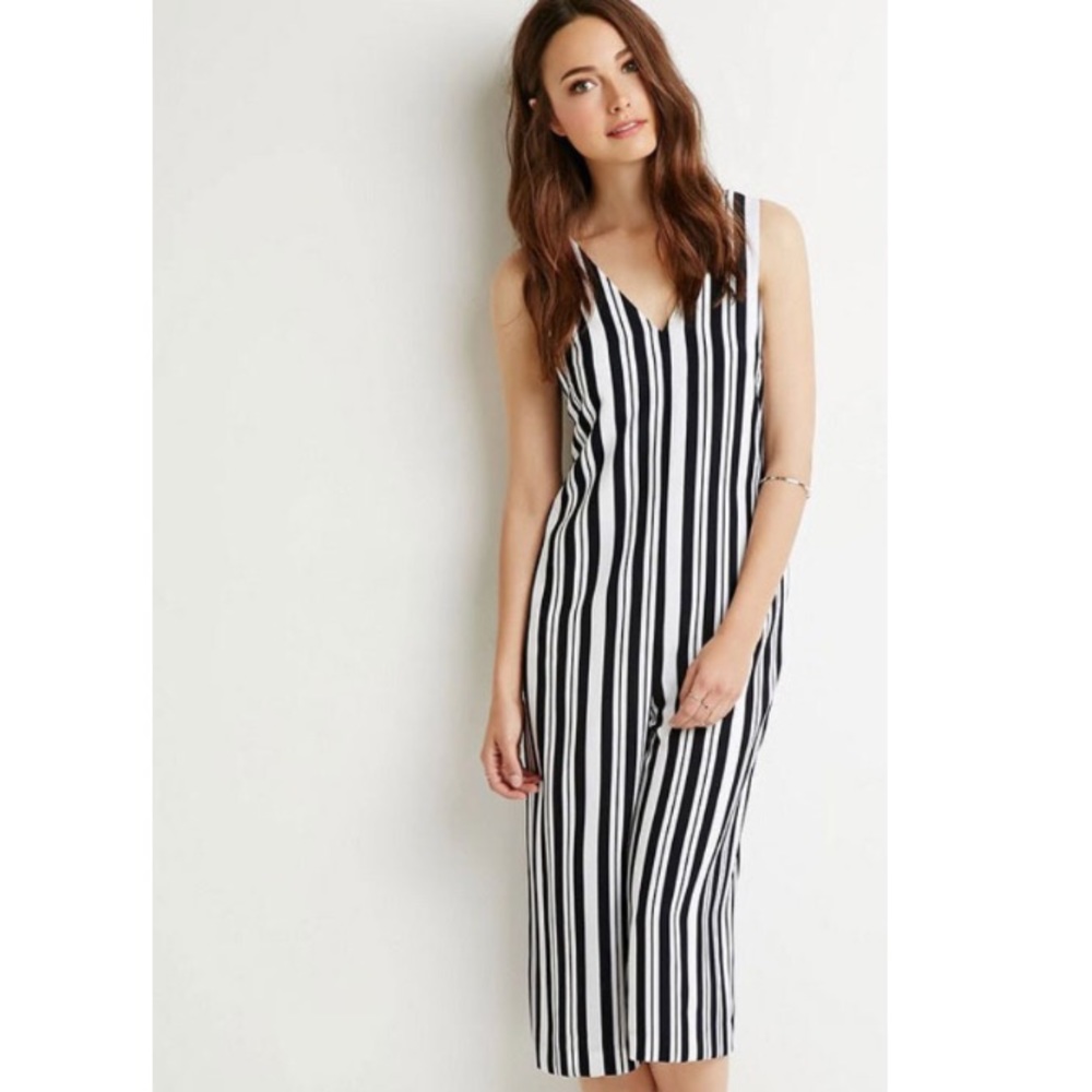 NWT Forever 21 Striped Culotte Jumpsuit